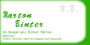 marton binter business card