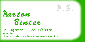 marton binter business card